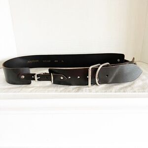 Antoniazzi Firenze Italy Dark Brown Wide Strappy Leather Belt Womens XL